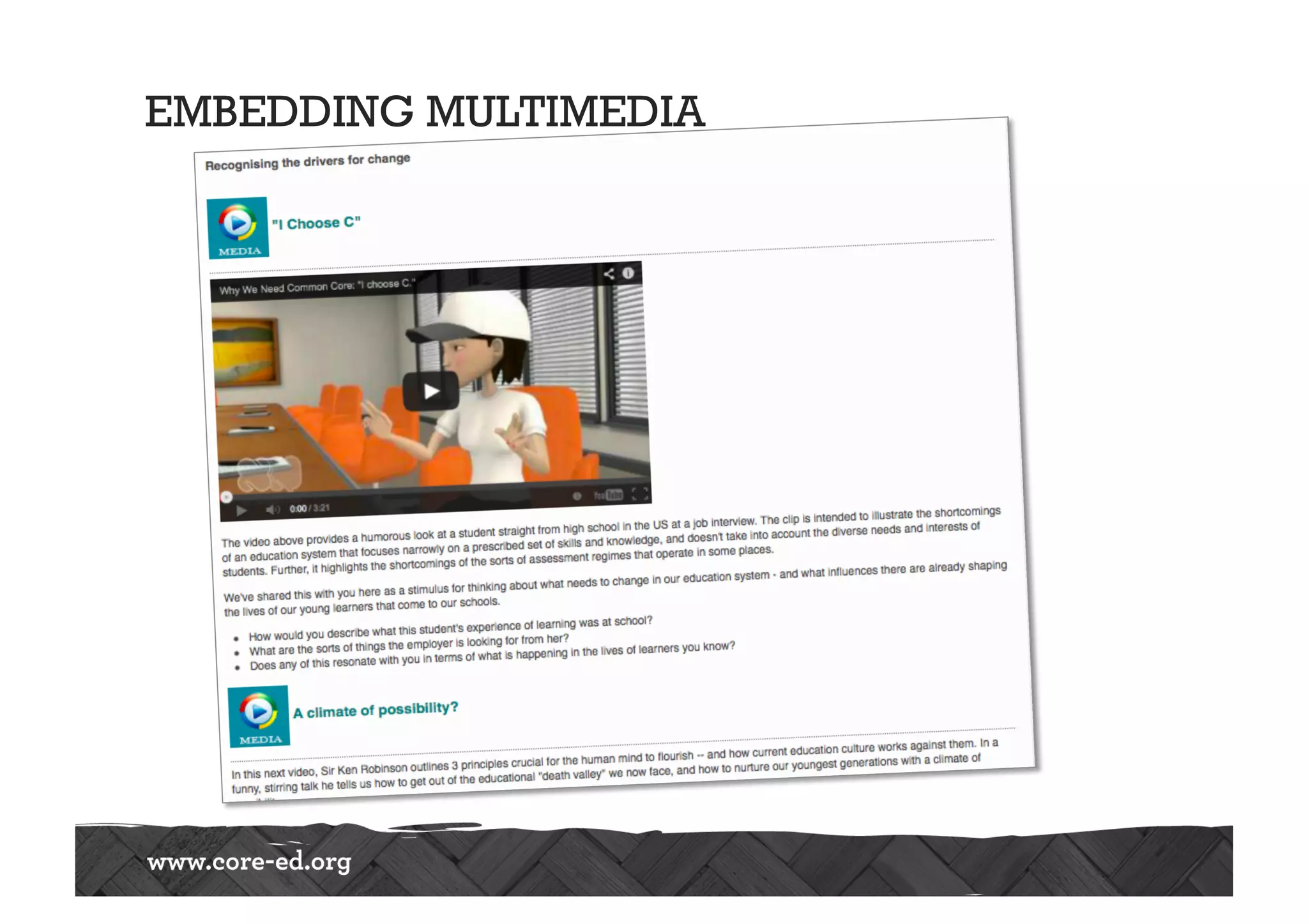EMBEDDING MULTIMEDIA
 