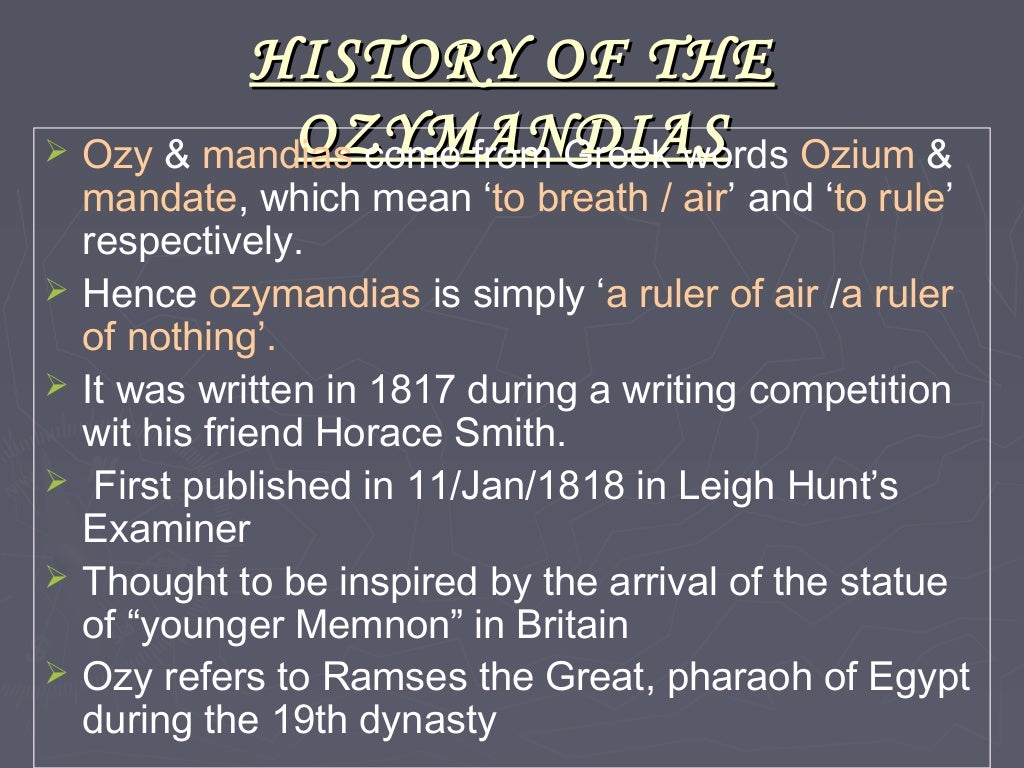 Ozymandias Poem Meaning ️ Ozymandias name meaning. Ozymandias Name Meaning Ozymandias