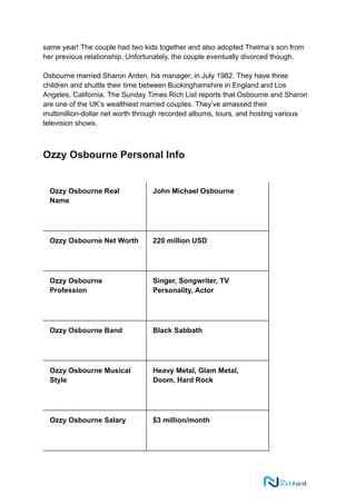 ozzy osbourne personal trainer