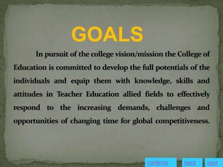 GOALS
contents next
back
 