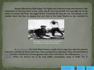 Grotesque: A prisoner of war, about to be
beheaded by a Japanese executioner
contents next
back
 