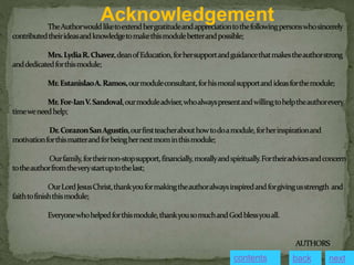Acknowledgement
contents next
back
 