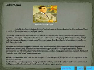 President Carlos P. Garcia
contents next
back
 