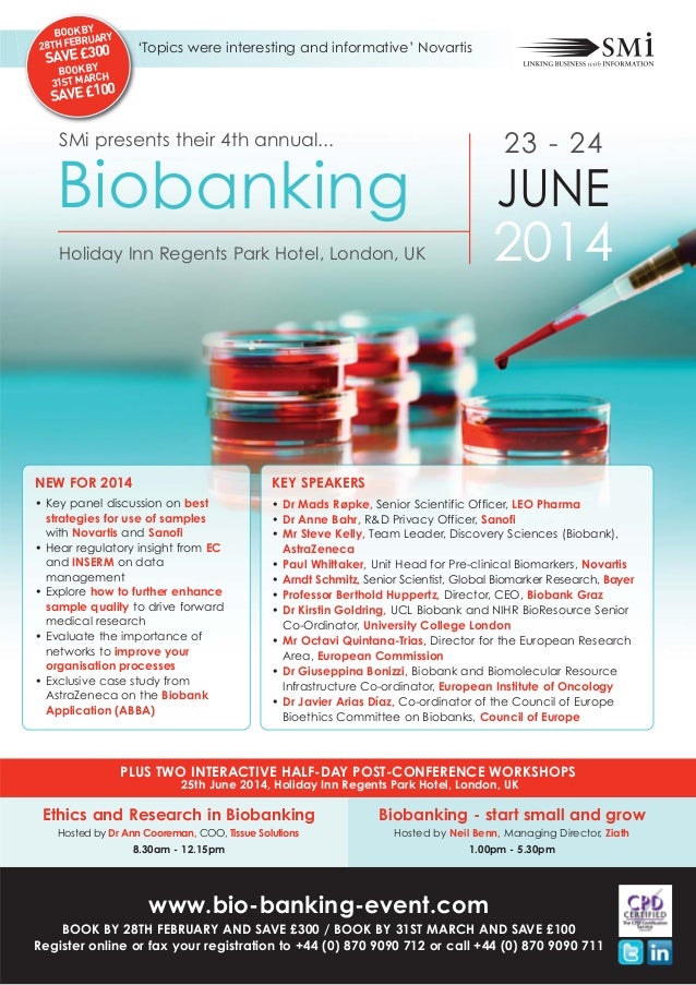 SMi Groups' 4th annual BioBanking conference