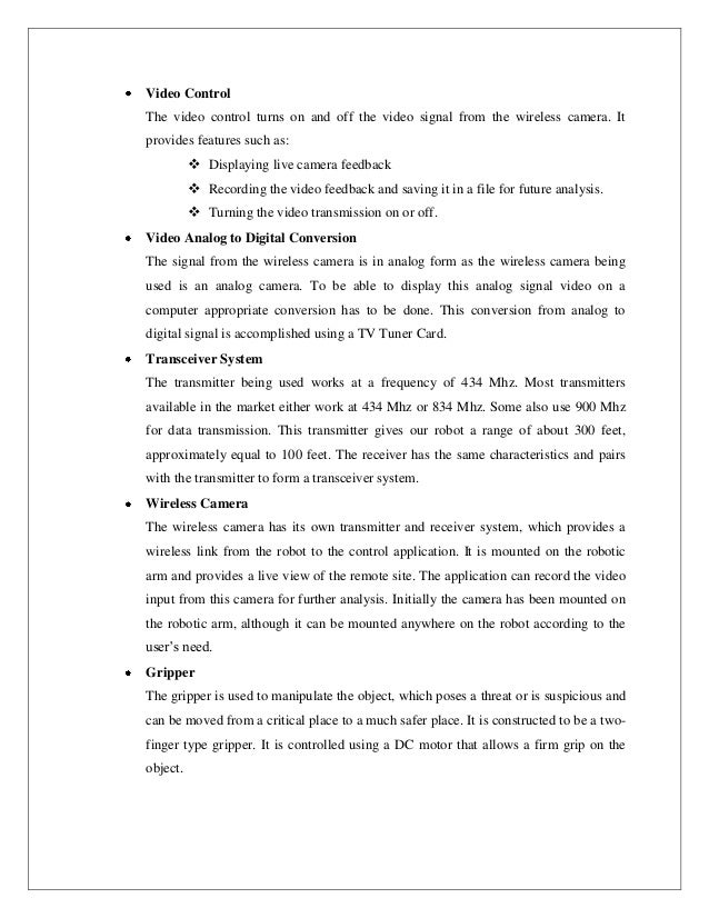 wireless bomb disposal robot