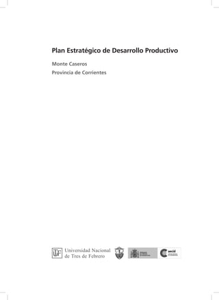 Plan Estratégico de Desarrollo Productivo
Monte Caseros
Provincia de Corrientes

 