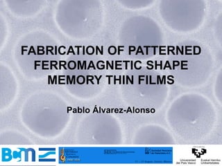 FABRICATION OF PATTERNED 
FERROMAGNETIC SHAPE 
MEMORY THIN FILMS 
Pablo Álvarez-Alonso 
1 
 