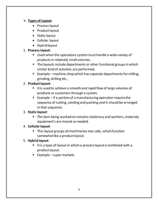 Report on Facility layout | DOCX