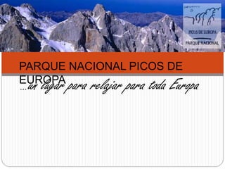…un lugar para relajar para toda Europa
PARQUE NACIONAL PICOS DE
EUROPA
 