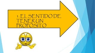 1. EL SENTIDO DE
TENER UN
PROPÓSITO
 