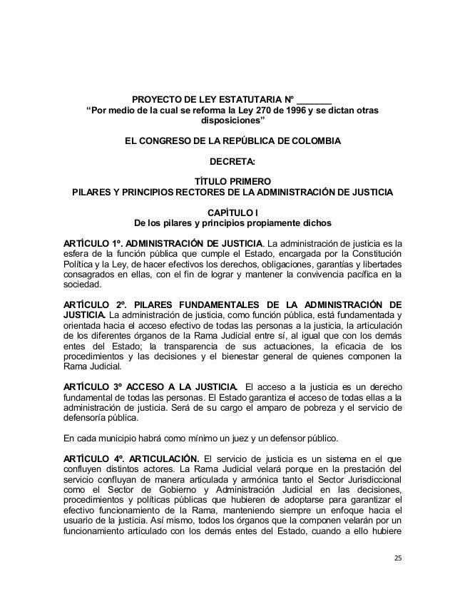 P.l.e.161 2015 c (reforma ley 270 de 1996)