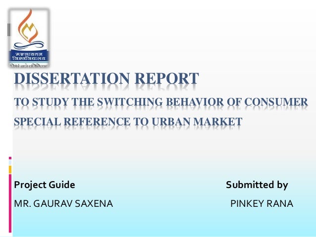 Dissertation reports in marketing