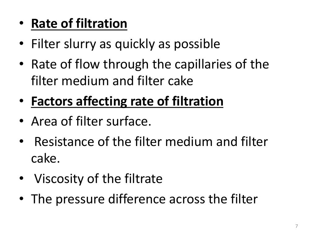 Theory and factors affecting filtration,discuss different types of fi…