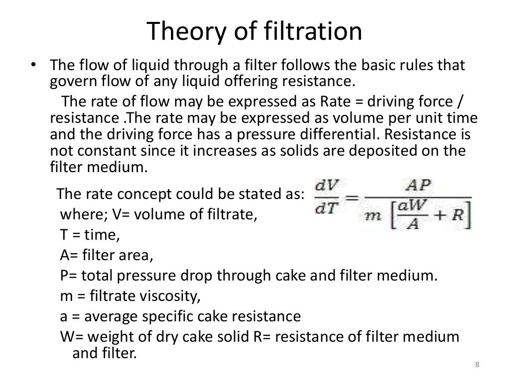 Theory and factors affecting filtration,discuss different types of fi…