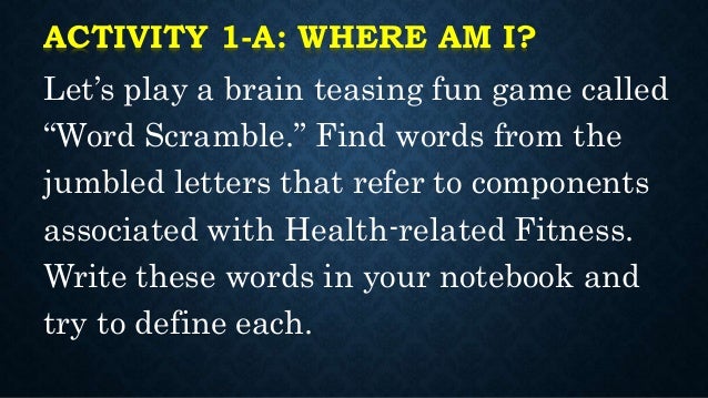 physical fitness words