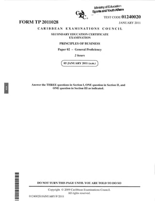 Pob Past Paper