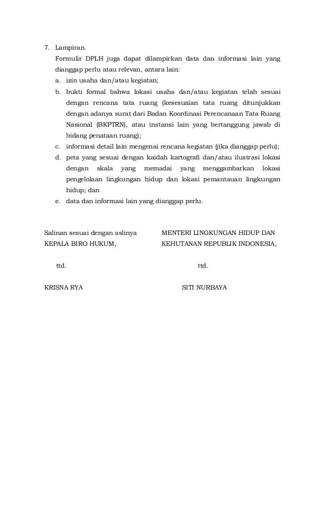 lokasi izin surat usaha dokumen lingkungan P.102 hidup bagi pedoman penyusunan