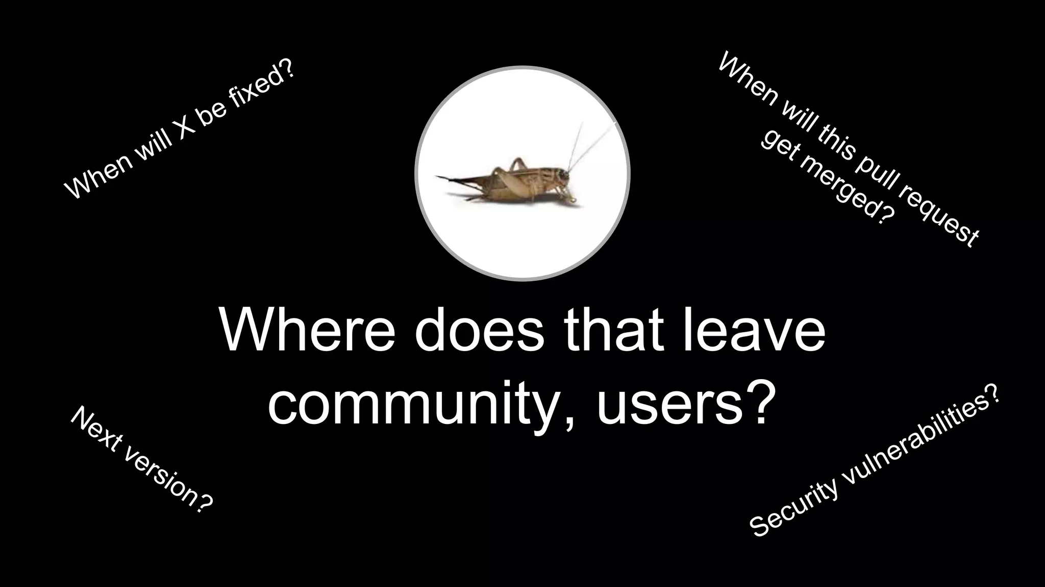 Where does that leave
community, users?
 