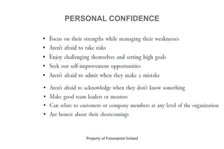 Property of Futurepoint Ireland
PERSONAL CONFIDENCE
 