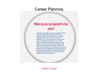 SAMPLE SLIDE
Career Planning
 