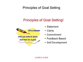 SAMPLE SLIDE
Principles of Goal Setting
 