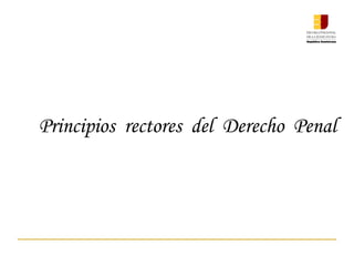 Principios rectores del Derecho Penal
 