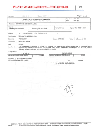 PLAN DE MANEJO AMBIENTAL – TITULO FGD-081 242
 