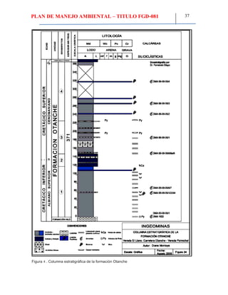 PLAN DE MANEJO AMBIENTAL – TITULO FGD-081 37
Figura 4 . Columna estratigráfica de la formación Otanche
 