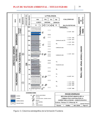 PLAN DE MANEJO AMBIENTAL – TITULO FGD-081 59
Figura 10. Columna estratigráfica de la formación Furatena
 