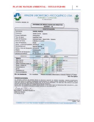 PLAN DE MANEJO AMBIENTAL – TITULO FGD-081 81
 