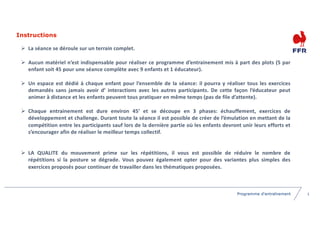Programme d'entraînement
MODIFIEZ LE TITRE DE LA PRESENTATION ICI
Instructions
1
Ø La séance se déroule sur un terrain com...