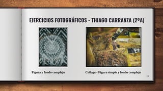 EJERCICIOS FOTOGRÁFICOS - THIAGO CARRANZA (2ºA)
24
Figura y fondo complejo Collage - Figura simple y fondo complejo
 
