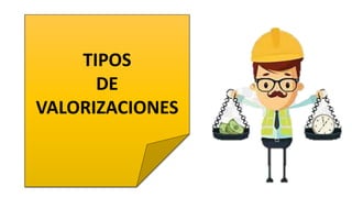 TIPOS
DE
VALORIZACIONES
 