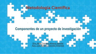 Cover
Componentes de un proyecto de investigación
Dra. Nivia Tomasa Alvarez Aguilar
Aux. Luis Alberto Fuentes Villarreal
 