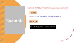 programming languages concepts using examples | PPT