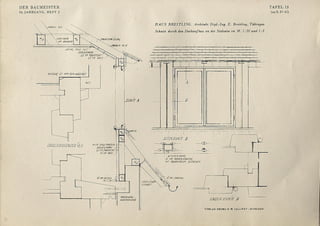 H AU S BREITLING . Architekt Dipl.-Ing. E. Breitling, Tübingen
Schnitt durch den Dachaufbau an der Südseite im M. 1:20 und 1:2
K)/l
uurumor
mjntuorni ■^mACKCHfUUUHq
^ w tm /v ■10,12
ZSOUCBMPPr '
jr/ c/i mroTwrJ '
iS cn putz
MCUUfr /JT KX1jr w MSftM<?r
s m i r a
■/mr/i
roa/ja/j/rmir/M
3J0UCRPPPPC-
3/cnroarorrur-
lla t p u tz -
ß/tuneu pp ppc
A mt TPN/u;Njmti/N<j ,
a/r KppßoiiNCU/i mroKurv
z l m ßic/icu ti/i/ijc ß /m g
JICUTHACm
CCUOSCIT
/lA U C ß U fP K ,
KUMsm/mm// m r c p j c v m £
VERLAG GEORG D.W . CALLWEY - MÜNCHEN
DER BAUMEISTER TAFEL 13
34. JAHRGANG, HEFT 2 (zu S. 37-41)
 