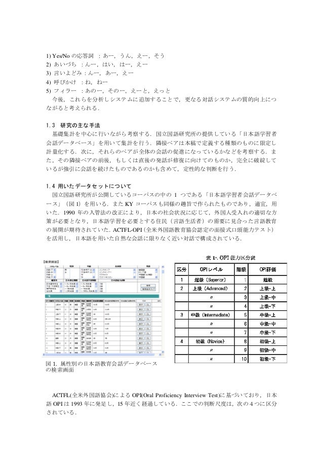 日本語学習者属性別の言語行為の対話自動生成への適用に関する 一考察 太田博三