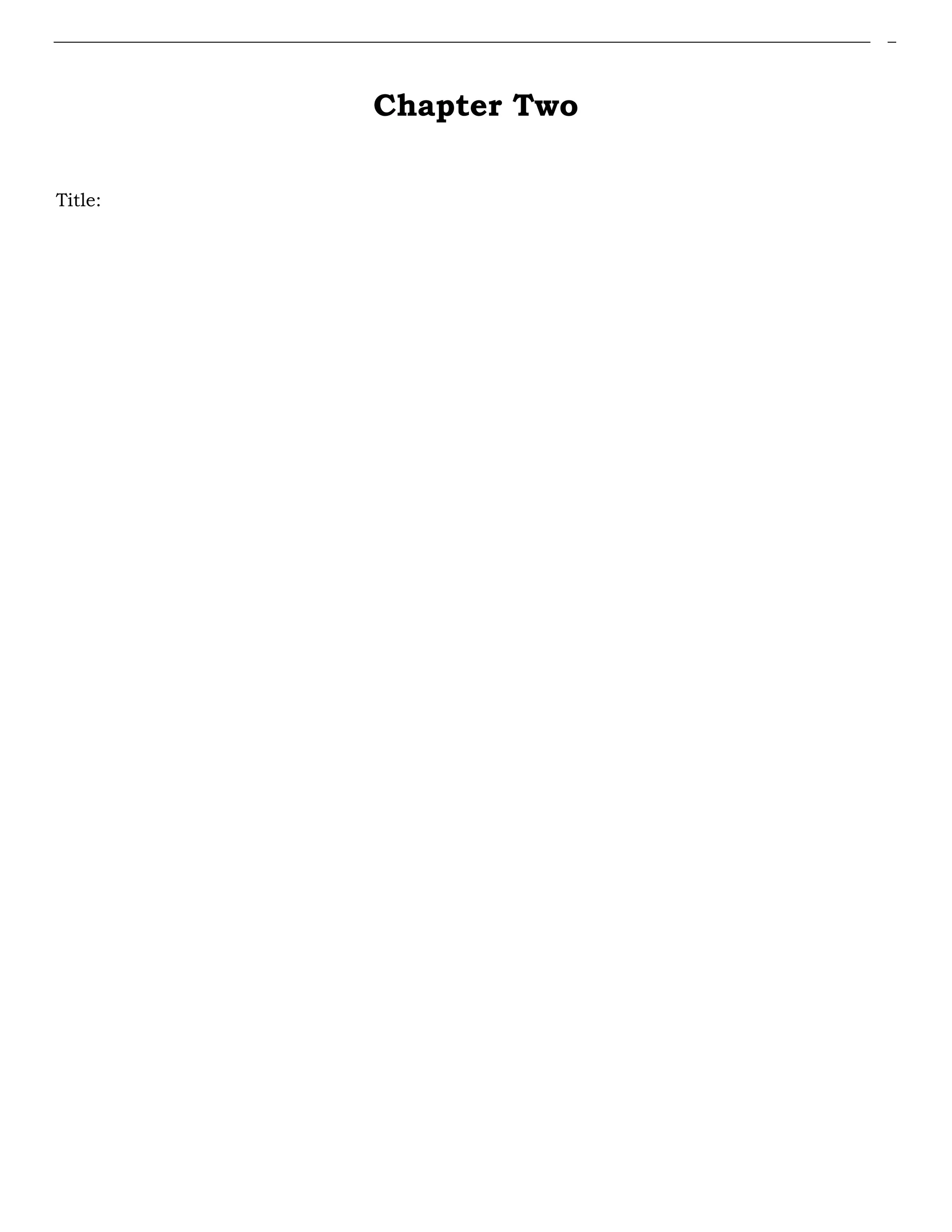 Chapter Two
Title:
 