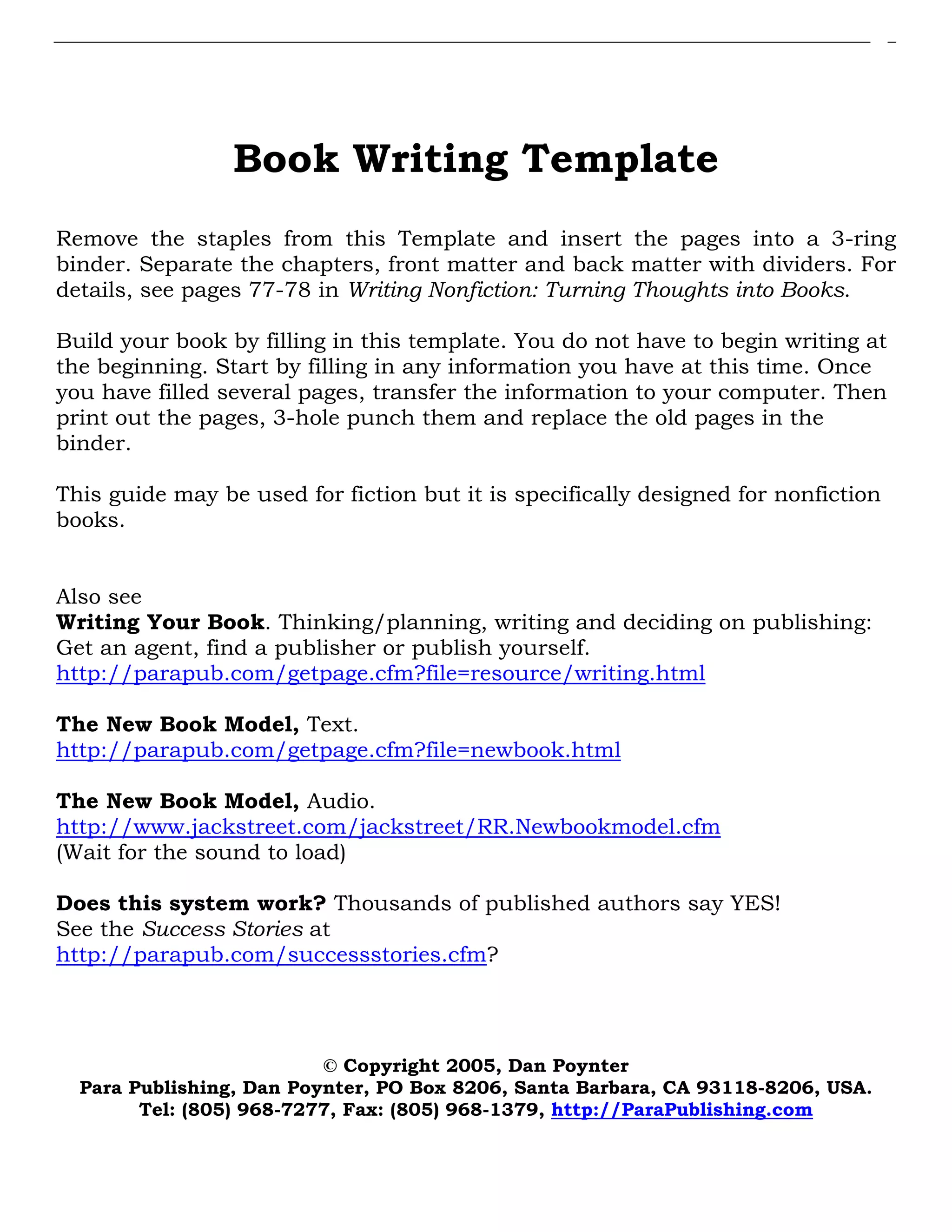 book writing layout template | PDF