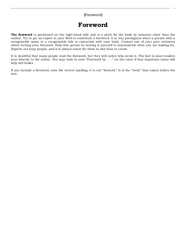 samples of foreword for a book Resume of s. Murov.