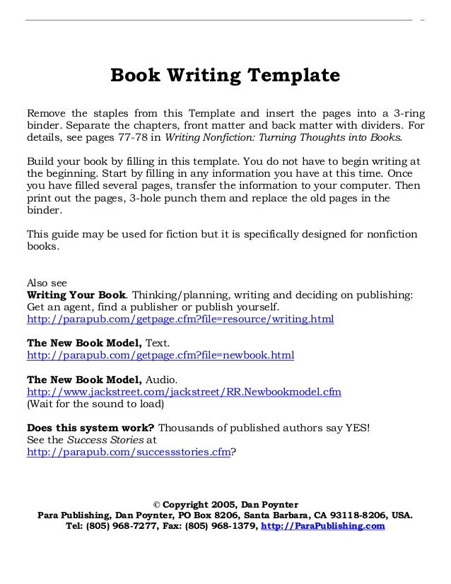book layout template