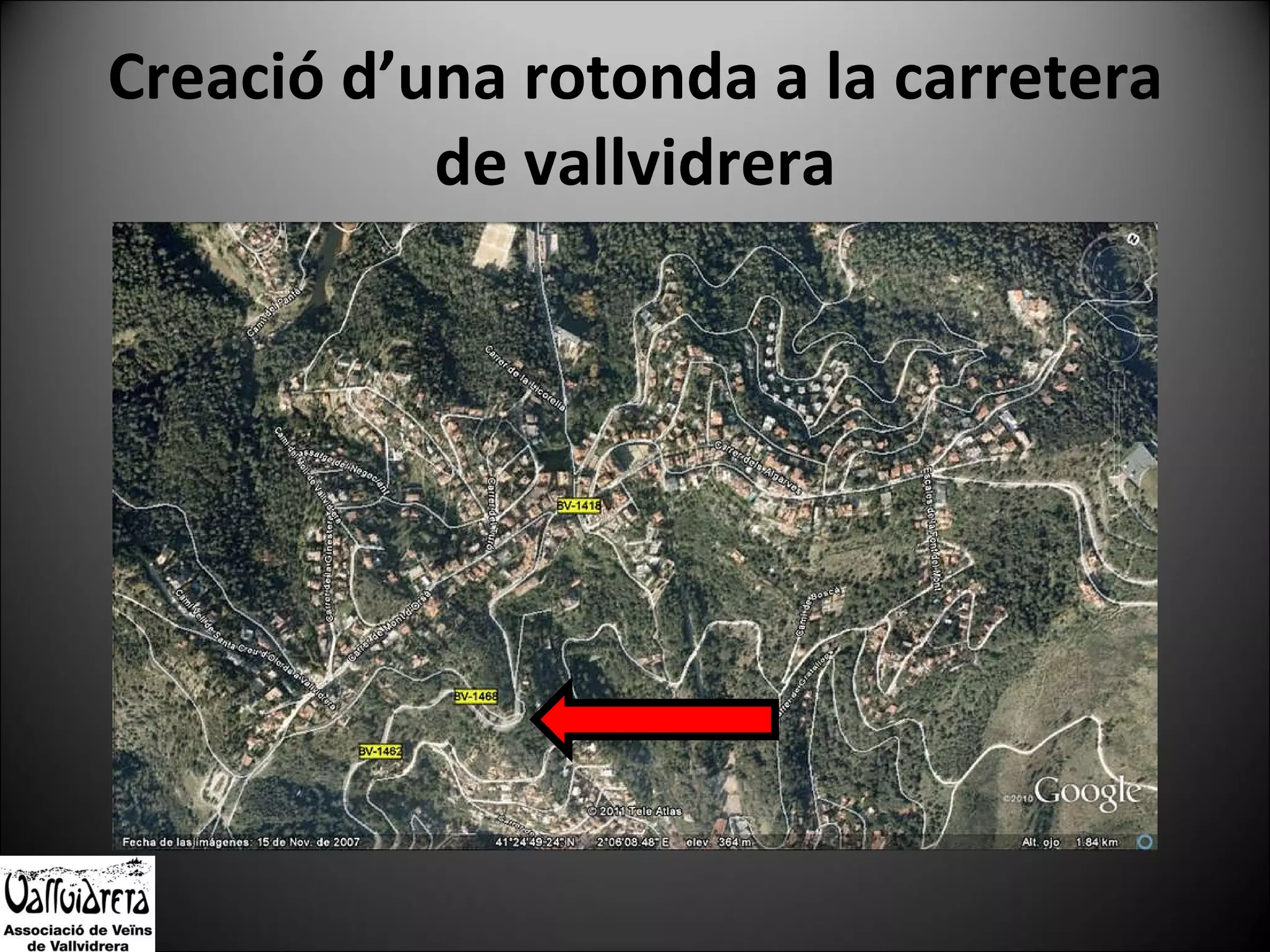 Creació d’una rotonda a la carretera de vallvidrera 