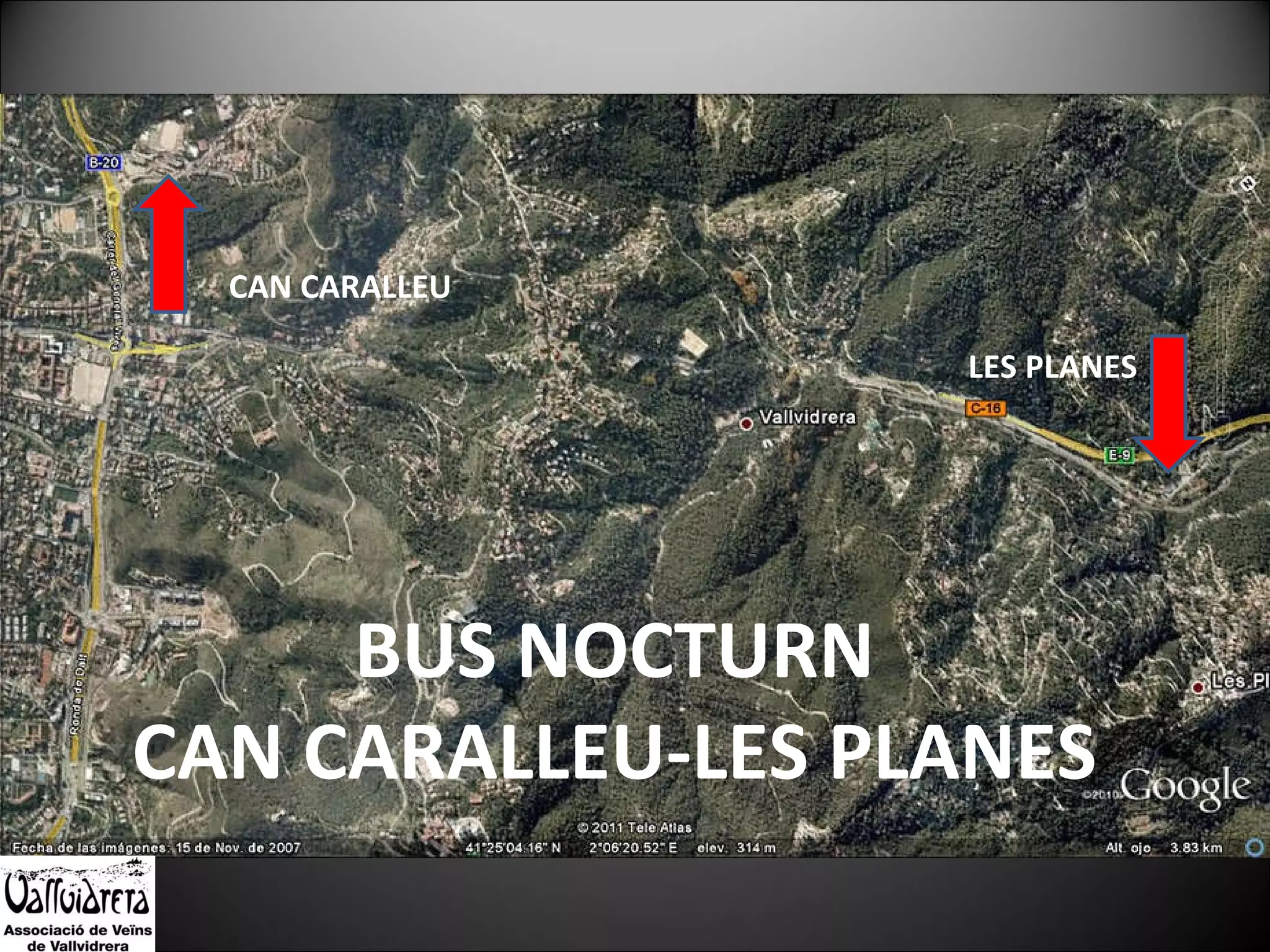 BUS NOCTURN CAN CARALLEU-LES PLANES LES PLANES CAN CARALLEU 