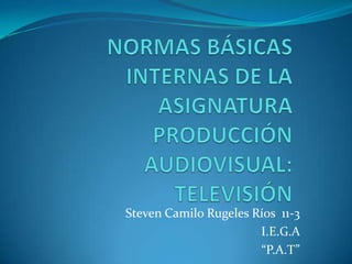 Steven Camilo Rugeles Ríos 11-3
I.E.G.A
“P.A.T”
 