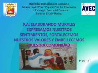 República Bolivariana de Venezuela
Ministerio del Poder Popular Para La Educación
U. E Colegio Provincial Barinitas
Barinitas Estado Barinas
1er año ``B``
 