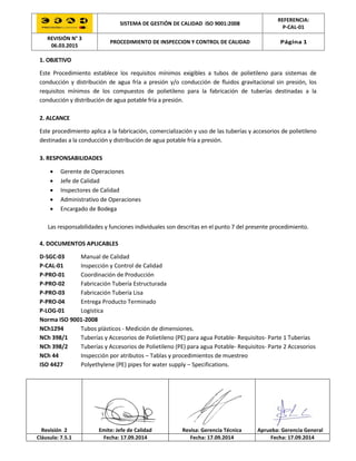 P cal-01 (3) p inspeccion y control de calidad | PDF