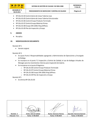 P cal-01 (3) p inspeccion y control de calidad | PDF