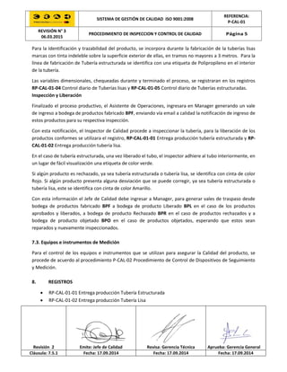 P-CAL-01 (3) inspeccion y control de calidad | PDF