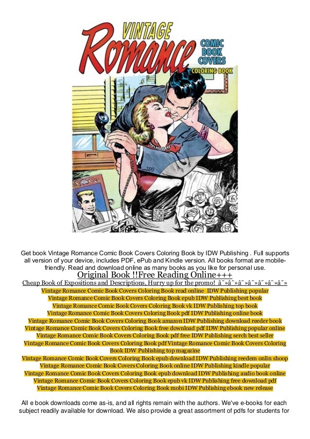 P D F Download Vintage Romance Comic Book Covers Coloring Book By I