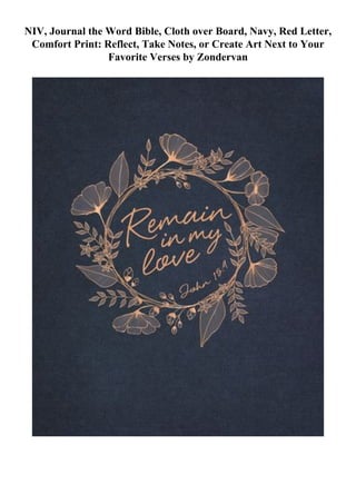 NIV, Journal the Word Bible, Cloth over Board, Navy, Red Letter,
Comfort Print: Reflect, Take Notes, or Create Art Next to Your
Favorite Verses by Zondervan
 